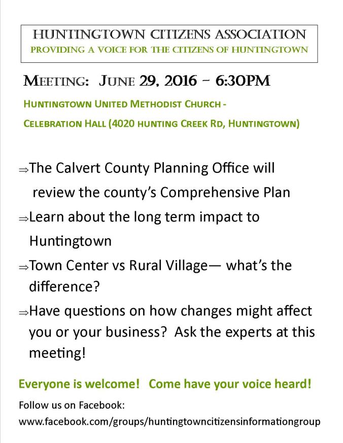 Revised Huntingtown Meeting 0616